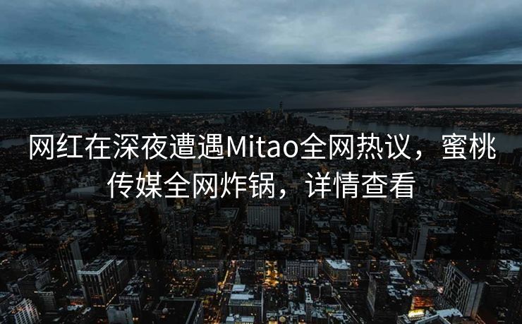 网红在深夜遭遇Mitao全网热议,蜜桃传媒全网炸锅,详情查看 网红在深夜遭遇Mitao全网热议,蜜桃传媒全网炸锅,详情查看